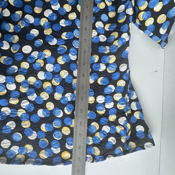 Cocomo Pintuck Popover Top Womens 1X Blk Multi Dots 3/4 Sleeve Flowy‎ Artsy Work - Picture 8 of 8